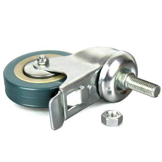 H&S 4 Castor Wheels Heavy Duty 75mm PU Rubber Swivel Trolley Furniture Caster with Brakes - Screw - Image 3