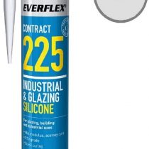 Everbuild Everflex 225 Contract Industrial and Glazing Silicone Sealant, Brushed Steel, 295 ml