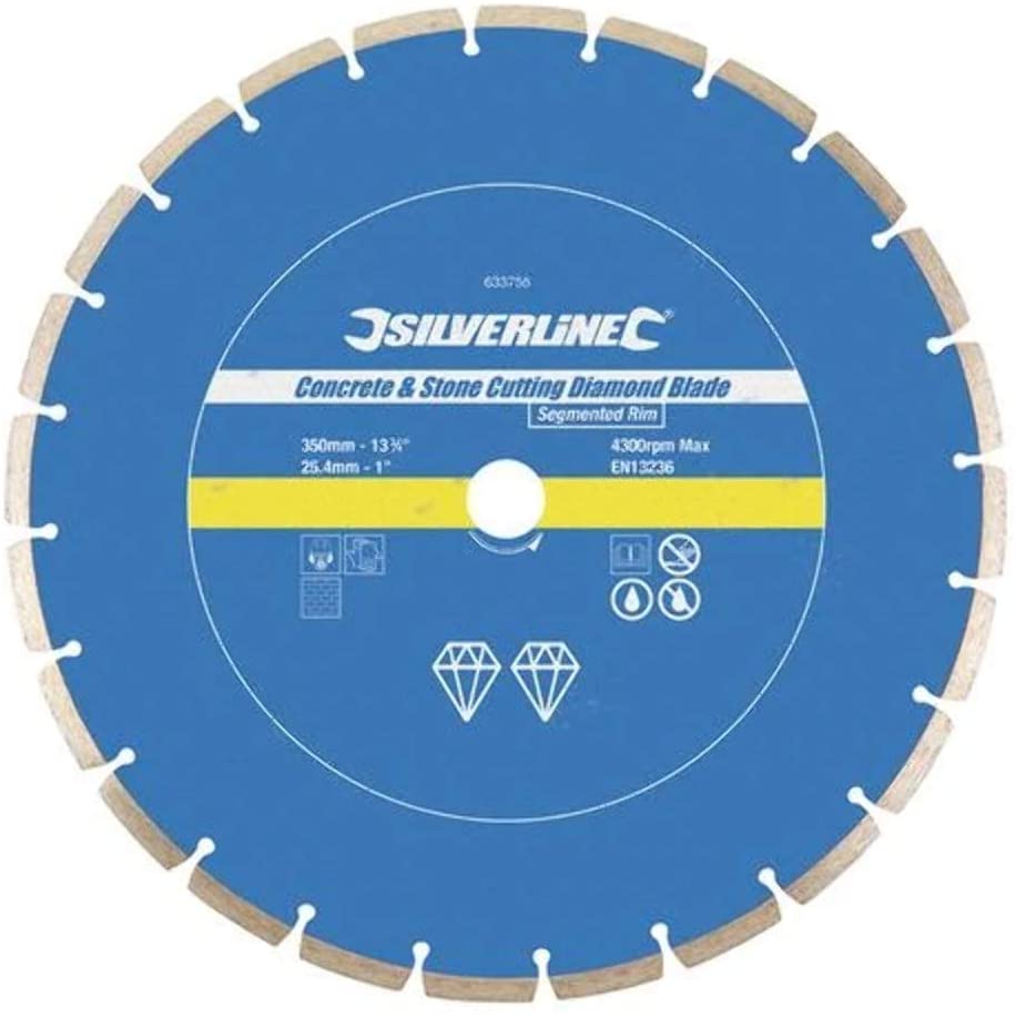 Silverline 589673 Concrete and Stone Cutting Diamond Blade 230 x 22.23 mm Segmented Rim, 230 X 22.23mm Segmented Rim - Image 4