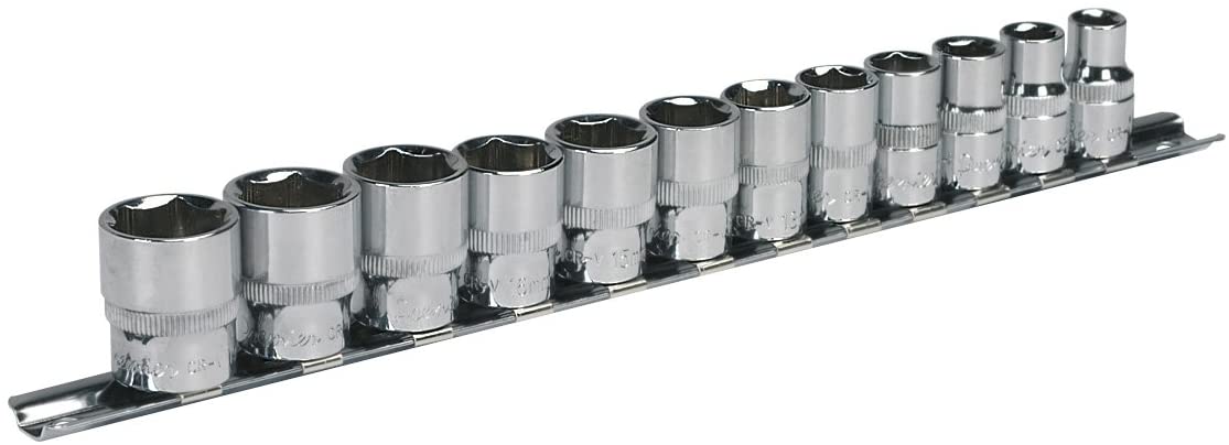 Sealey Ak2693 Socket Set 12Pc 3/8Sq Drive 6Pt Walldrive Metric, Multi-colour, 3/8-Inch Square Drive