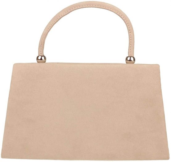 Girly HandBags Top Handle Faux Suede Clutch Bag Grab Holder Womens Handbag - Image 3