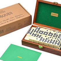 Jaques of London Luxurious Dominoes Double 9 Set - Mahogany Cased Dominoes Set