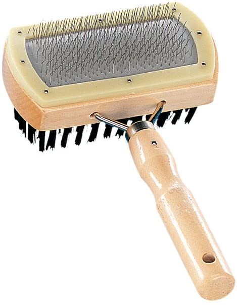 Nobby Nature Line Poodle Brush with Wooden Handle, wood color/black/grey, 25.2 x 15.6 x 6.2 cm