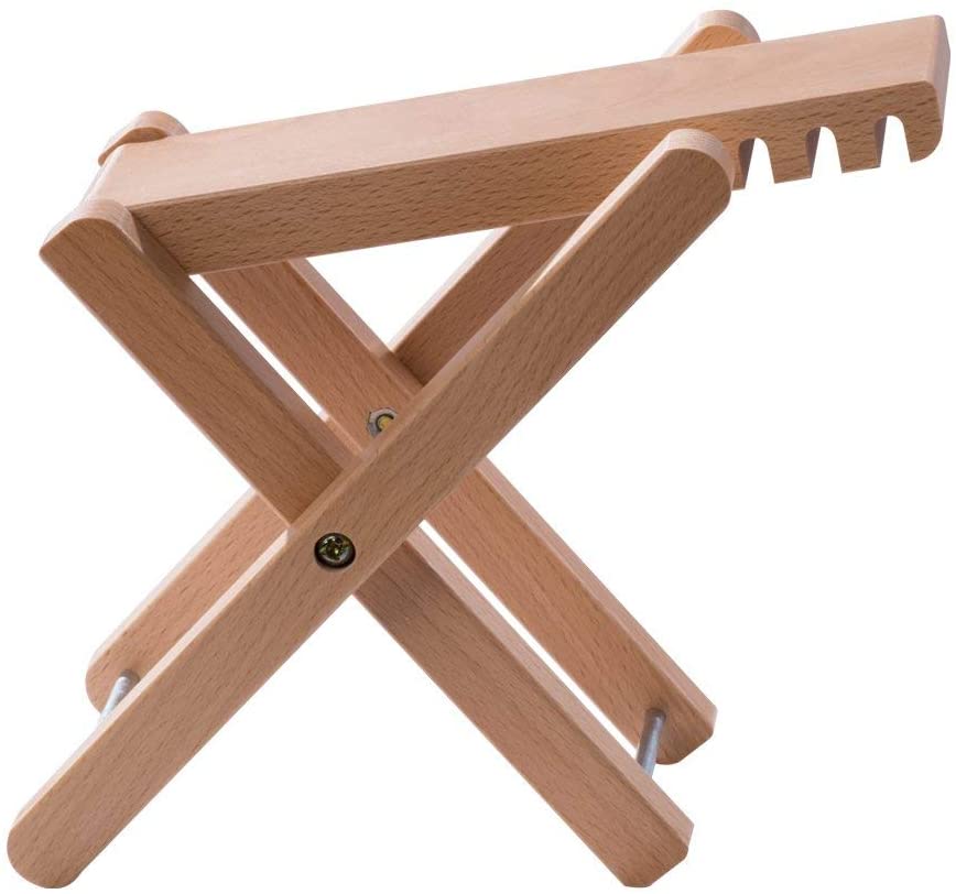 Solid Beech Adjustable Foldable Guitar Footrest 