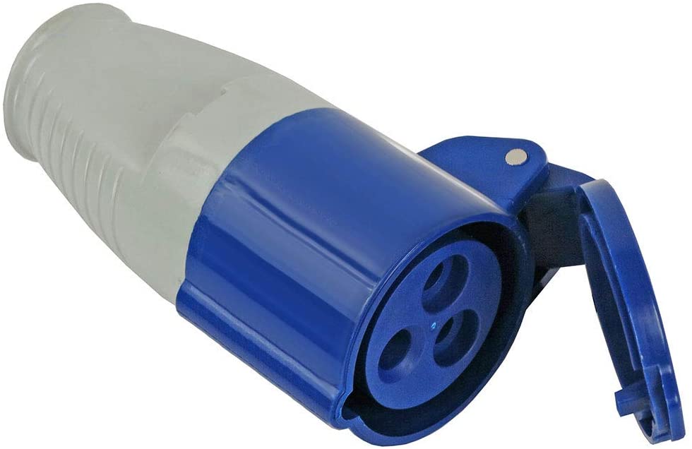Faithfull FPPSOC16AMP 240V 16 Amp Replacement Blue Socket for use with trailing leads, 1 - Pack