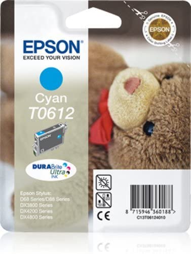 Epson Original T061240 Cyan Ink Cartridge for Stylus D68/D88/DX3800/DX4200/DX4800 (Teddy), Genuine
