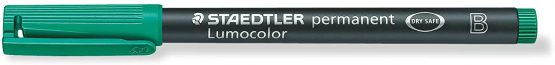Staedtler 314 Lumocolor Universal Pen B Tip, Approx. 1.0 or 2.5 mm, Permanent, Pack of 10 in Cardboard Case Green - Image 2