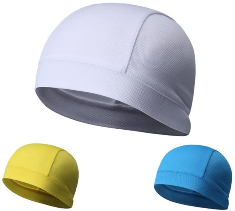 Quick Dry Cycling Cap for Men and Women High Elasticity Beanie Sweatband Moisture Wicking Helmet Liner for Outdoor Sports Activities White - Image 4