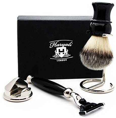 Synthetic Look Alike Badger Hair Brush, Mach 3 Head Razor - Image 4