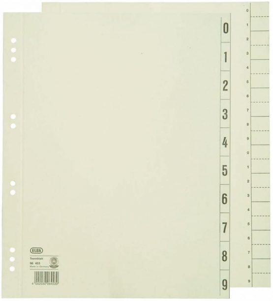 Elba 06453CH Divider for DIN A4 Strong Card Recycled 230 g/m2 Chamois Pack of 100 - Image 2