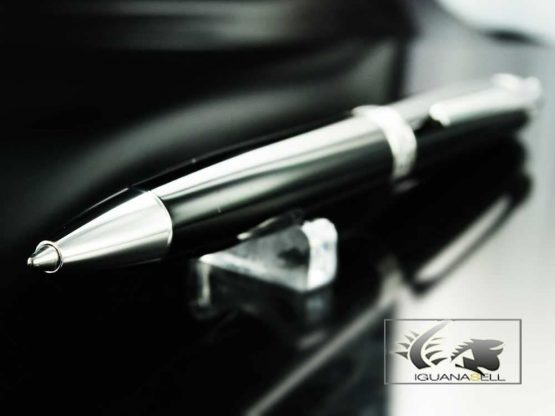 Caran D'ache Leman Ebony Black Lacquered Silver Plated Rhodium Coated Rollerball Pen - Image 2