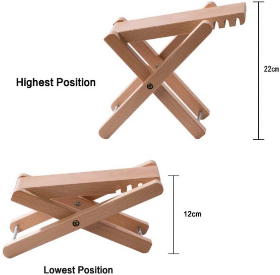 Rayzm Wood Guitar Footstool, Folding Classical Guitar Foot Rest with 4 Adjustable Heights, Sturdy & Easy for Travel - Image 3