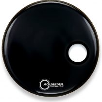 Aquarian Regulator 18-inch Small Port Hole Bass Drum Head - Black