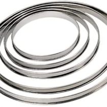 DE BUYER Circular Tart Frame with Rolled Edge, Stainless Steel, Height 2cm Diameter 12 cm, stainless steel, gray, 12 cm