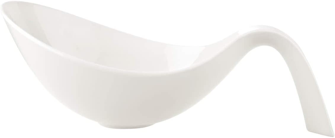 Villeroy & Boch - Flow Bowl with Handle, for Large Salads/soups/Pasta, Premium Porcelain, Dishwasher and Microwave Safe, White, 1800 ml