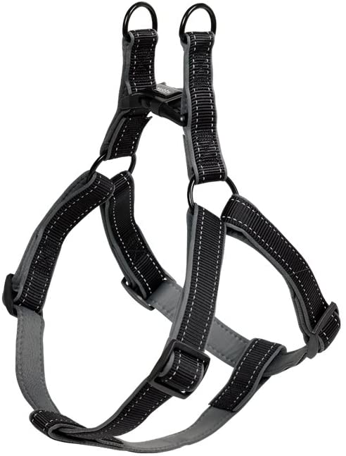Nobby Classic Reflect Soft Harness, 50-72 cm, Black/Grey, Brust 50-72; Breite 20/25 mm