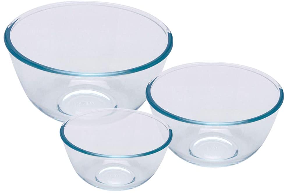 Pyrex Bowl Set, 0.5L/1.0L /2.0L, 3 Piece, Transparent, A