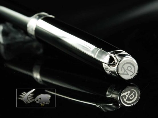 Caran D'ache Leman Ebony Black Lacquered Silver Plated Rhodium Coated Rollerball Pen - Image 3