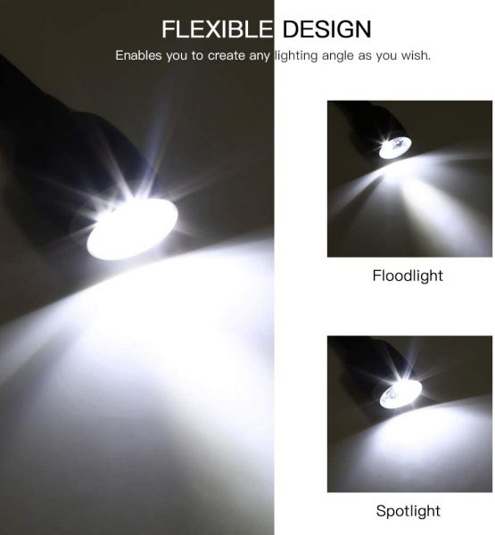 LEDGLE Updated Rechargeable LED Book Light, Hands Free Neck Light, Best for Bed Reading or Read in Car, Flexible Arm, 4 Super Bright LED Bulbs, 6 Level Light Control - Image 4
