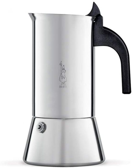 Bialetti Venus Caffettiera in Acciaio Inox, Adatta all'Induzione, Inossidabile, Argento, 6 Tazze