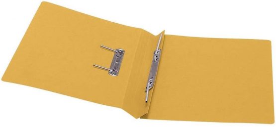 5 Star Office Transfer Spring File 285gsm 38mm Foolscap Yellow [Pack 50]