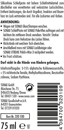 SONAX ABRASIVE PASTE (75 ml) - Eradicates fine and deeper scratches. Removes corroded spots from paintwork - Image 3