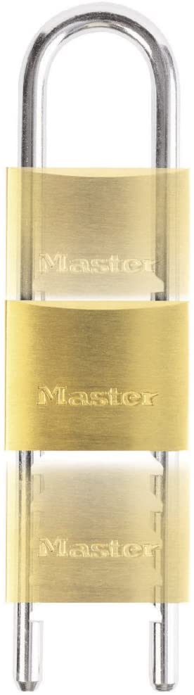 Master Lock 1950EURD Key Padlock with Adjustable Shackle from 6 to 15 cm, Gold, 18 x 4.5 x 1.4 cm