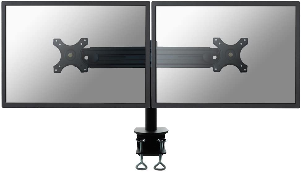 Newstar FPMA-D700D Tilt/Turn/Rotate Dual Desk Mount (clamp) for two 19-30" Monitor Screens, Height Adjustable - Black - Image 2