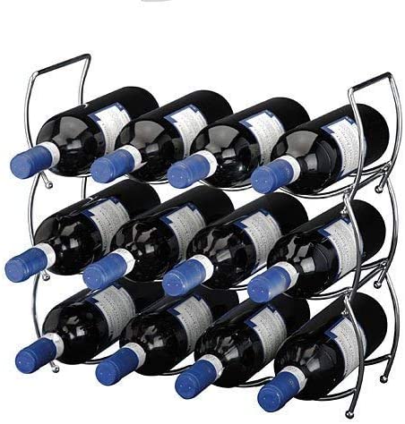 Viscio Trading 171532 Stackable Chrome Wine Rack, Steel, Silver, 13 x 40 x 40 cm, 13x40x40 cm - Image 3
