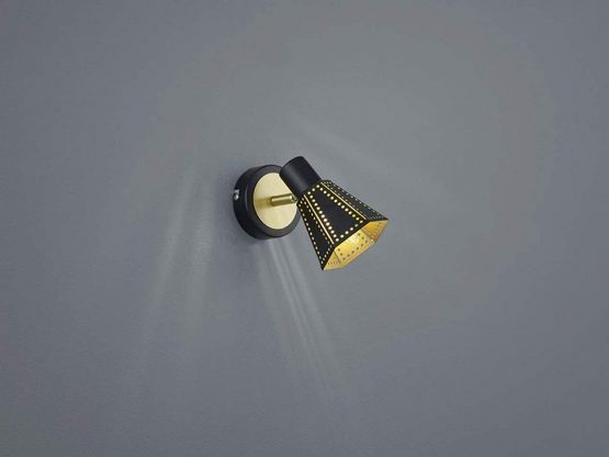 Lights, Metal, Schwarz/Goldfarbig, 13 x 9.5 x 17 cm, E14 - Image 2