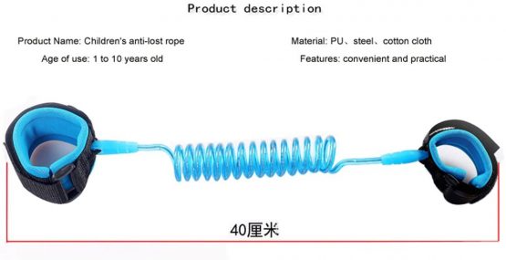 Hillento Baby Child Anti Lost Safety Wrist Link Harness Strap Rope Leash Walking Hand Belt for Toddlers, Kids(2.5m Blue) - Image 4