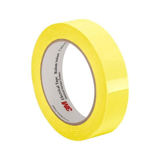 TapeCase 56 0.94" x 72yd Yellow Polyester Film Electrical Tape, 2.3" Thick, 72" Length, 0.94" Width