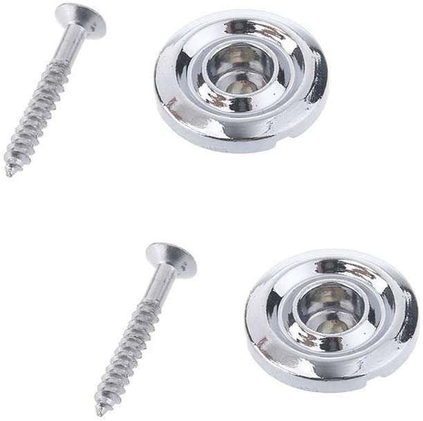 Musiclily Metal Round Bass String Guides Trees Retainers for Fender Precision Bass/Jazz Bass, Chrome(2 Pieces)