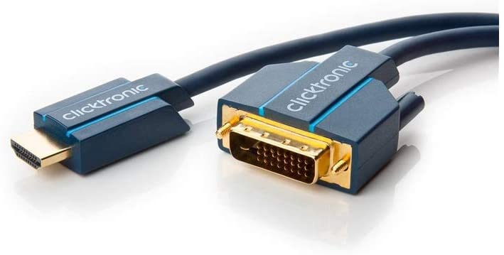 Clicktronic 70348 Casual HDMI/DVI Adapter Cable, 20m Length, Clear,Copper, 20.00 m
