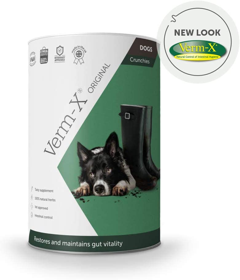 Verm-X All Natural Dog Treat Supplement, Original Crunchies for Dogs Supports Intestinal Hygiene & Gut Vitality