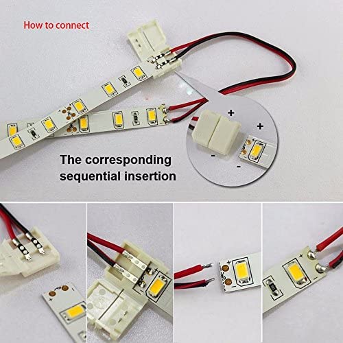 IDEAPRO 10pcs 3528/2835 2Pin 8mm LED Strip Connector,Strip to Wire Quick Solderless Connection for Single Colour Led Strip Lights - Image 4