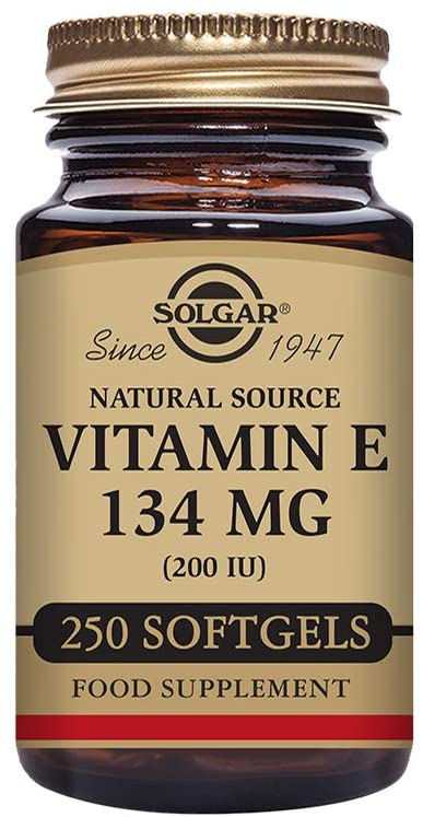 Solgar Vitamin E 134 mg (200 IU) Softgels - Pack of 250 - Helps Combat Oxidative Stress - Immune System Support - Gluten Free