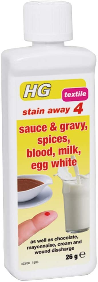 HG Stain Away 4, Milk, Sauce & Blood Stain Remover, Dissolves Stains & Marks from Food & Sports