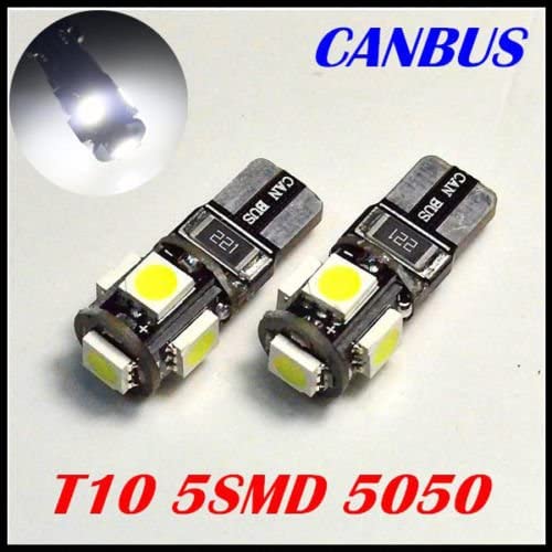 MSA T10 XENON White LED Error Free Canbus 5 SMD W5W 501 Side Light Bulb x 2
