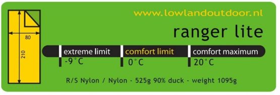 LOWLAND OUTDOOR Ranger Lite Down Sleeping Bag, Red, 210 x 80 cm - Image 3
