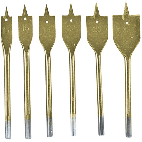 Silverline DS32 Titanium-Coated Flat Bit Set 6pce 10 - 32 mm, multicolour