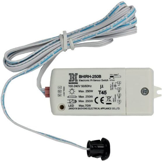 Inside Cabinet Switch -HoneyFly Infrared Sensor Switch Used Inside Cabinet (Open Door, Light on/Close Door, Light Off), Light Switch 250W (Max.70W for LEDs),100-240v 6.56ft Cable,5-10CM Detection Range CE - Image 2
