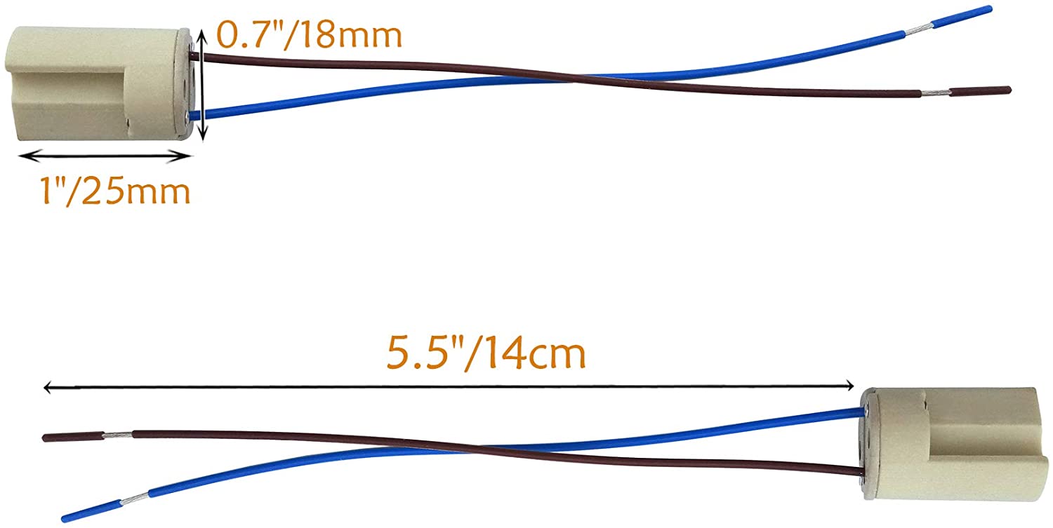 SFTlite G9 Lamp Holders Teflon Wire/[6Pack] G9 LED/CFL/Halogen Lamps