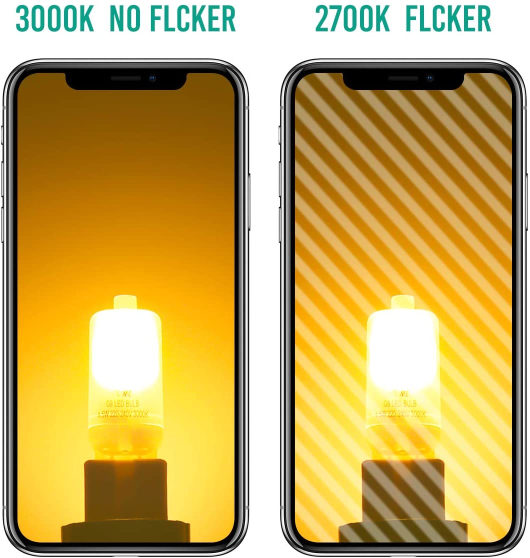 GLIME G9 LED Bulbs 6 Pack 4.5W Equivalent to 40W Halogen Bulbs No Flicker No Strobe 400LM 3000K Warm White 360° Beam Angle Non-dimmable AC 220-240V Energy Saving Light Bulbs - Image 3