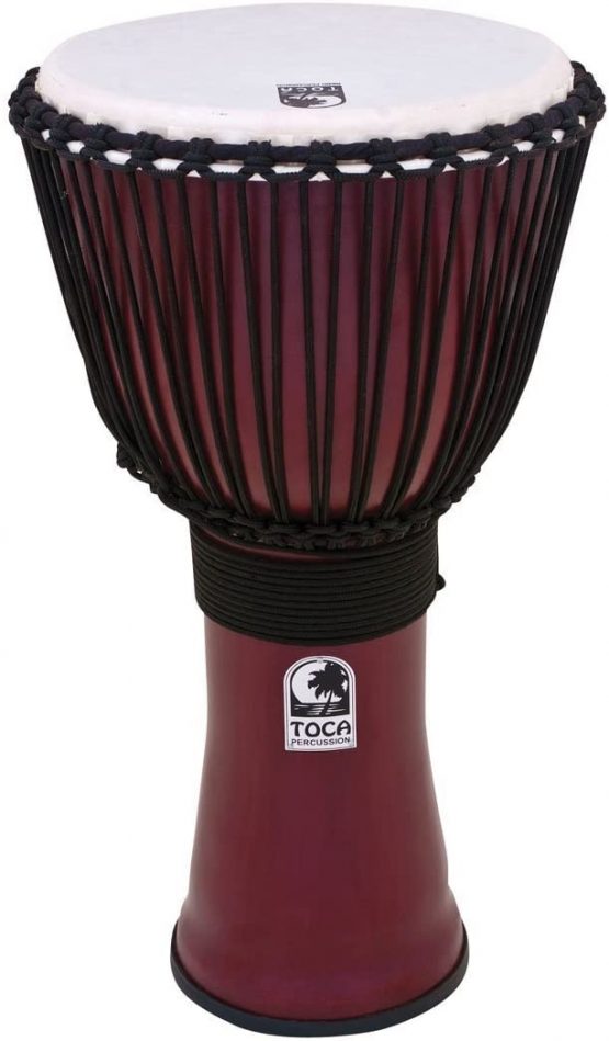 Toca 12-Inch Freestyle II Synthetic Head Djembe - Dark Red