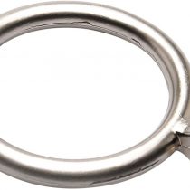 Merriway BH03180 Metal Curtain Drapery Pole Rod Rings with Fixed Eye, Inner Dia25mm (1 inch) Outer Dia. 30mm (1.1/4 inch) - Matt Satin Chrome, Pack of 8