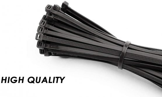 500pcs Cable Ties Black, 300mm x 3.6mm, Zip Ties, 200mm x 2.5mm, 150mm x 2.5mm, 100mm x 2.5mm, 125pcs Each Size Nylon Tie Wraps - Image 2