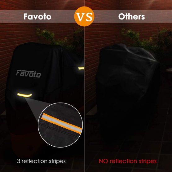 Favoto Improved Version Motorcycle Cover Waterproof Motorcycle Cover Outdoor Motorcycle Garage Scooter Cover Winter-proof with 2 Belt Buckles Black Camouflage XXL 245 cm x 105 cm x 125 cm - Image 2