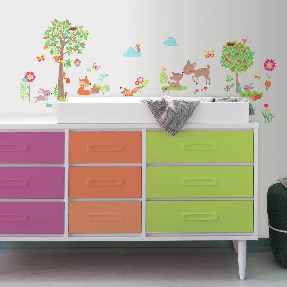 RoomMates Enchanted Spring Forest Wall Stickers, Multi-coloured - Image 3