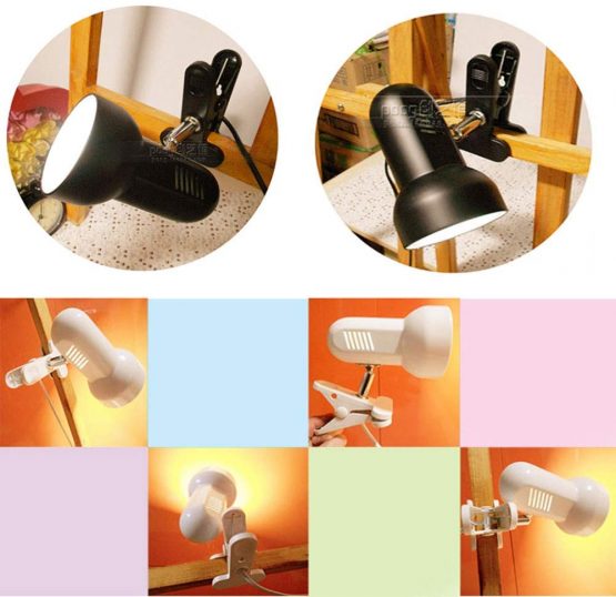 Light clamp,360 ° Rotating Clip Book Light Portable Reading lamp, Clip in The Desk/Table/Double Bed/Cabinet Lighting (Desk lamp,Two Colors for Your Choice) (White) - Image 4